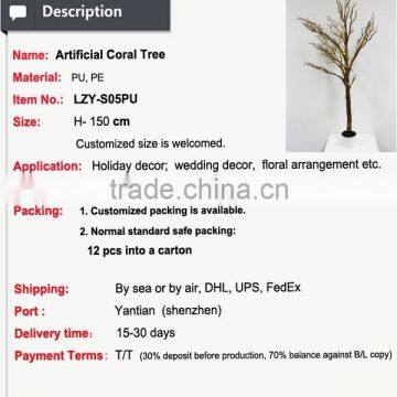 Golden Artificial Tree Branches Wedding Hall Centerpieces Christmas Decoration photo-2