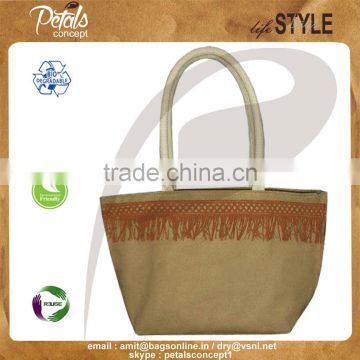 Canvas beach bag with padded rope handle