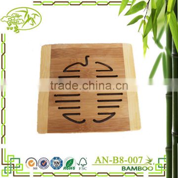 2016 new design Custom cutting out bamboo cup mat, bamboo glass coasters