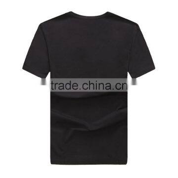Custom Factory Black Printing Plain Men Cotton t Shirt photo-2