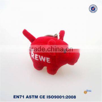 Hot sale new design chinese red mini pig plush toy keychain