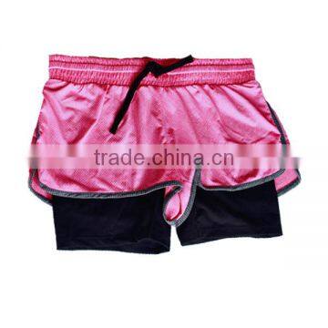 2 in 1 Compression Womens Gym Shorts 5 Inch Inseam With Pockets photo-2