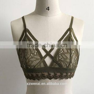 Sexy Lace Net Bra Panty Soft Bra Push Up Deep V Straps Polka Dots Bralette Beautiful Bra Sexy Bra Design Latest Fashion Sexy Bra photo-4
