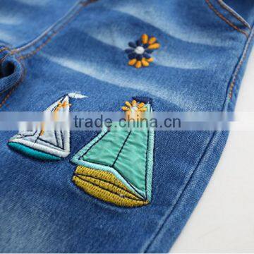 Car Sailing Embroidery Waist Denim Trousers photo-5