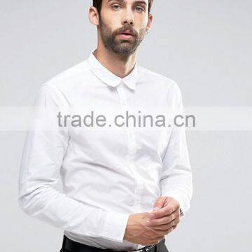 Guangzhou High Quality Custom Long Sleeve Spread Collar Mens Lightweight 100% Cotton Breathable Casual White Shirts