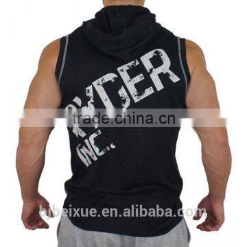 High Quality Custom Slim Fit Training Sports Wear Sleeveless Gym Hoodie photo-5
