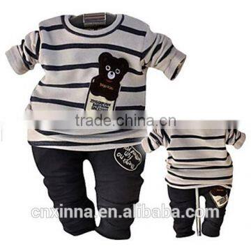 Fashionable Striple Long Sleeve ,boy's Cotton Blend Clothing Set photo-2
