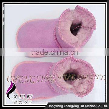 CX-SHOES-06C Genuine Sheared Sheep Skin Leather Funny Baby Shoes photo-5