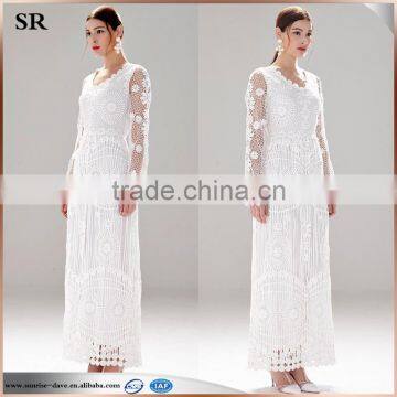 Ladies Long Dress With Crochet Pattern photo-2