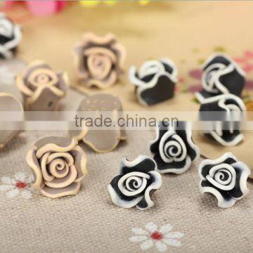 Handmade Flower Ceramic Beads for Stud Earrings 2016 Cheap Polymer Clay Flower Charms for Jewelry Accessories photo-3