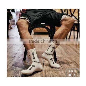 Fork and Spoon the Tidal Sections for Men and Women Socks Cotton in Tube Socks Wholesale EML-9-2031