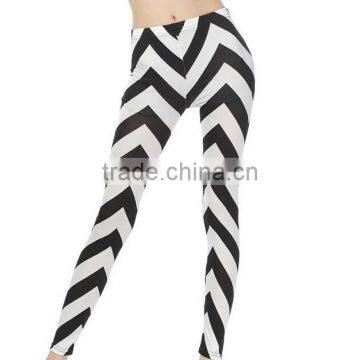 fashion design ladies women zigzag chevron print leggings