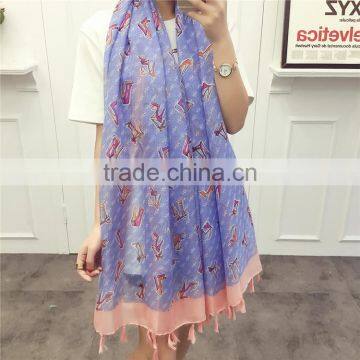 2016 New Coming Highheel Printed Lady Scarf