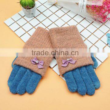 Fashion Mittens Design Acrylic Cheap Winter Knit Women Gloves Factory photo-4
