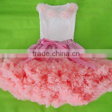 Girls pettiskirt set with flowers MADE IN CHINA