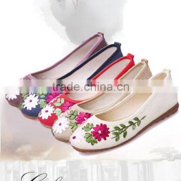 zm50241b new style wholesale women shoes embroidery flat cloth shoe