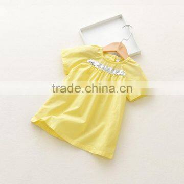 S33577W Summer Casual Baby Children Girls Cotton Short Sleeve Blouse photo-3
