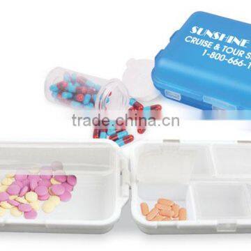 Fill, Fold and Fly Medicine Box - features six, easy-to-fill compartments, each with snap-tight lids and comes with your logo