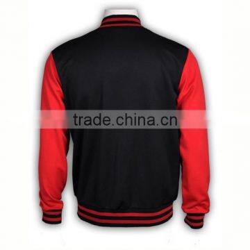 BSCI High Quality Leaver Baseball Jacket Satin Custom Leather Sleeve photo-5