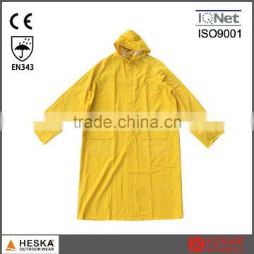 Reusable 0.3mm Long PVC Raincoat rainwear adult rain poncho