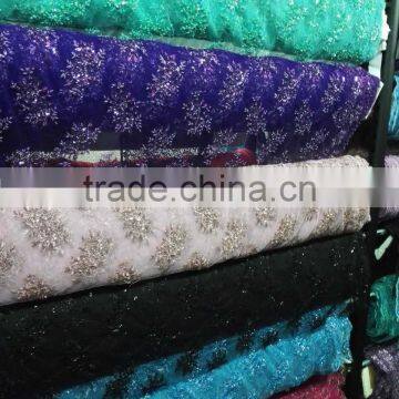 2016 Latest Bridal Lace Beaded Embroidery Lace Wedding Lace African Lace Fabric B3205 photo-2