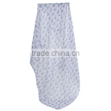 Voile Scarves & Wraps Rectangle White Deep Blue Sailing Boat Scarf Made In China