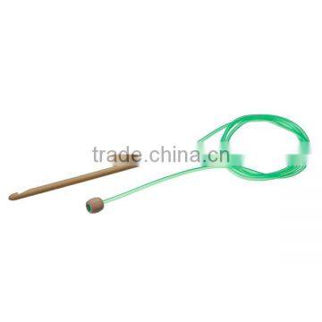 Natural Bamboo Flexible Afghan Tunisian Carpet Crochet Hooks Needles At Random Transparent 130cm Long photo-3