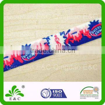 16mm custom print shiny fold over elastic