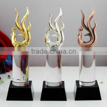 High Quality Beautiful Crystal Gold Plated Chanticleer Trophy BusinessS GIFT photo-4