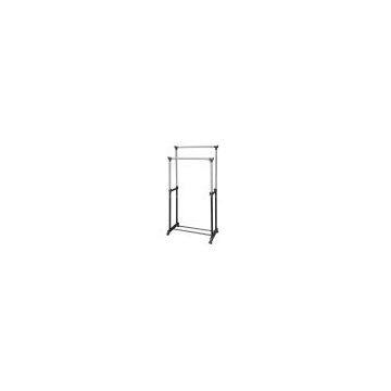 Double pole telescopic clothes rack