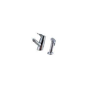 Unique 2 Hole Ceramic Low Pressure Basin Taps Faucets , Pull Out Shower Head With Switch