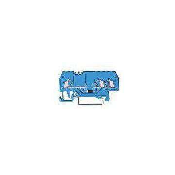 Blue 800V 18A Spring Cage Terminal Block Mounted on SP35 standard Rail