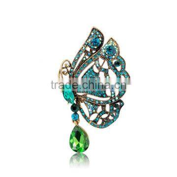 Butterfly Multicolor Water Drop Crystal Brooches Elegant Jewelry Animal Pin Brooches photo-2