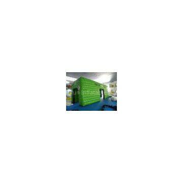 Green Square Inflatable Event Tent with 0.6mm - 0.9mm PVC Tarpaulin , Waterproof and Fire Resistant