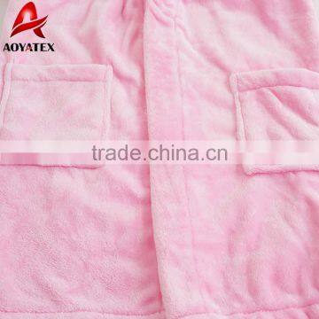 Kids Bathrobe Pink Flannel Fleece Soft Bath Robe Baby photo-6