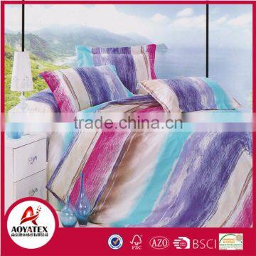 100% polyester colorful bedding sets, china custom print bedding set,90gsm bed sheet microfiber