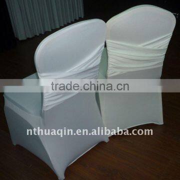 Spandex chair cover with X cross sash white Lycra four way stretch chair cover Nylon chair cover