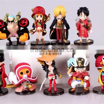 Hot selling figure dolls One Piece action figure Q version PVC doll action figure set of 10pcs