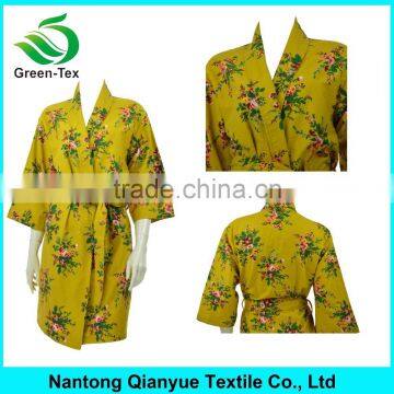 100% Cotton Floral Flannel Femme Sleepwear Bath Robe