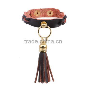 XP-LB-8105 Rivet Metal Alloy Tassel Bracelet Leather With Tassel Accessories photo-4