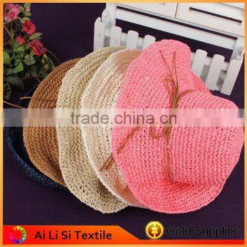 2017 Summer Simple Beach Paper Straw Hat for Beautiful Girl photo-3