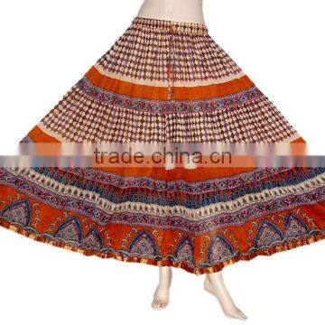 2017 Indian Handmade Designer Cotton Block Print Long Skirt photo-2