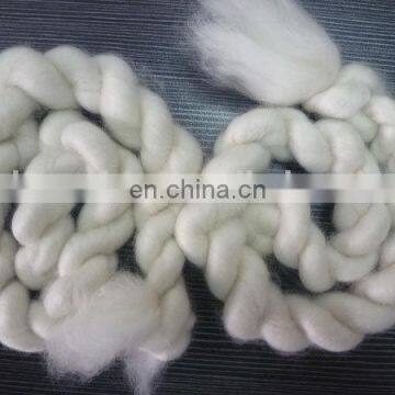 100% Combed cashmere tops white, pure dehaired Sharrefun cashmere tops,cashmere fiber