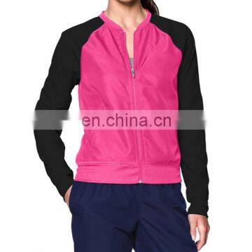 2016 Black polyester mesh bomber jacket wholesale for woman