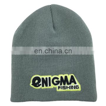 OEM 100 wool embroidery designs knitted long beanie hat for men , sports knitted hats