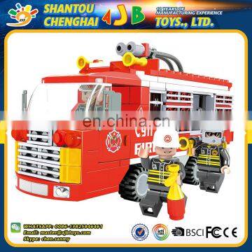 Factory direct sales 309PCS finely processed plastic fire fighting truck blocks toy