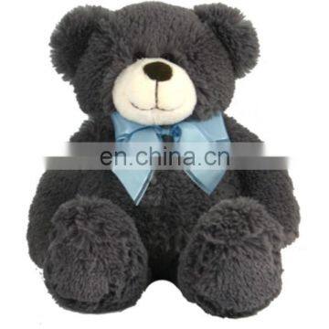 Blue bow Dark Grey teddy bear toys for baby