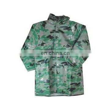 PVC polyester raincoat camo