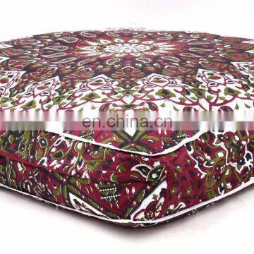 Floor Pillow Cover Meditation Pillow Case Paisley Design Cushion Cover Dog Bed Square Ottoman Pouf 35*35" Indian 2017