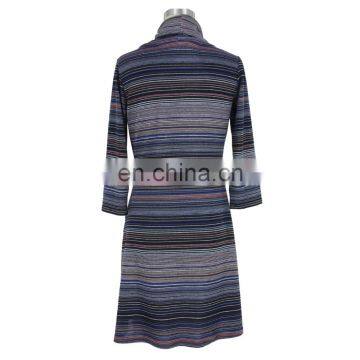 Stripe Print Mature Women Dress Guangzhou Manufacturer photo-4